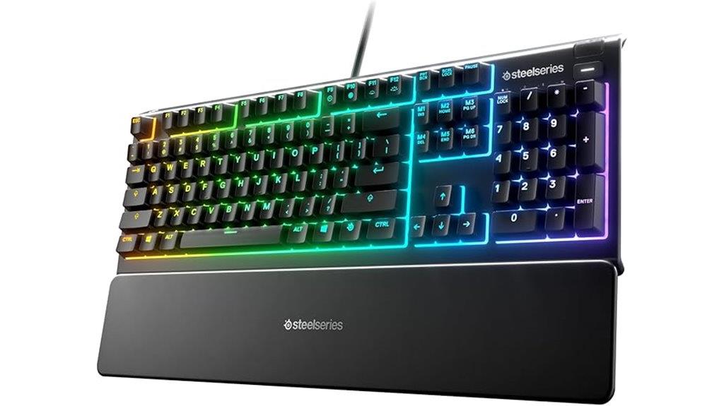 rgb gaming keyboard with wrist rest