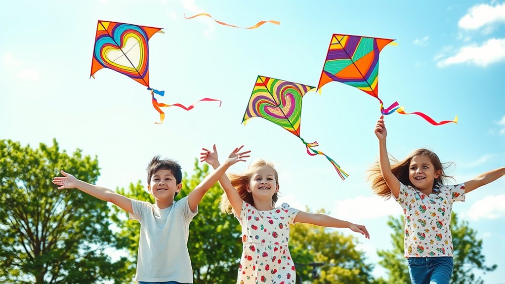 safe colorful kite flying