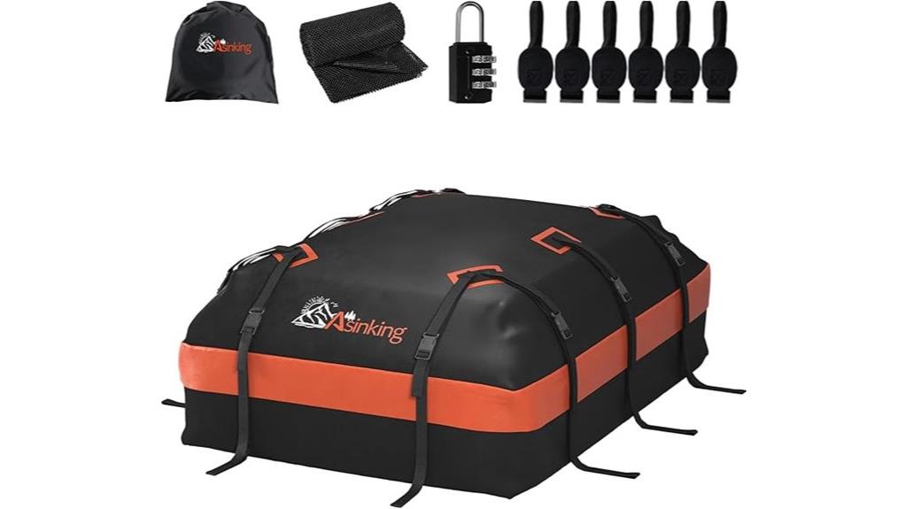 secure roof bag with straps