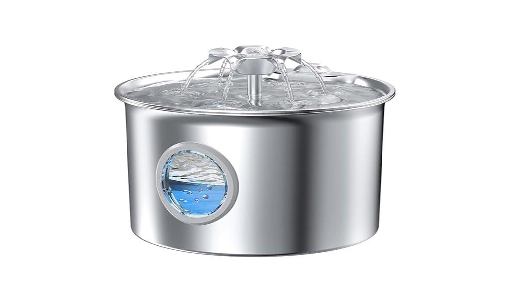 silver led cat fountain