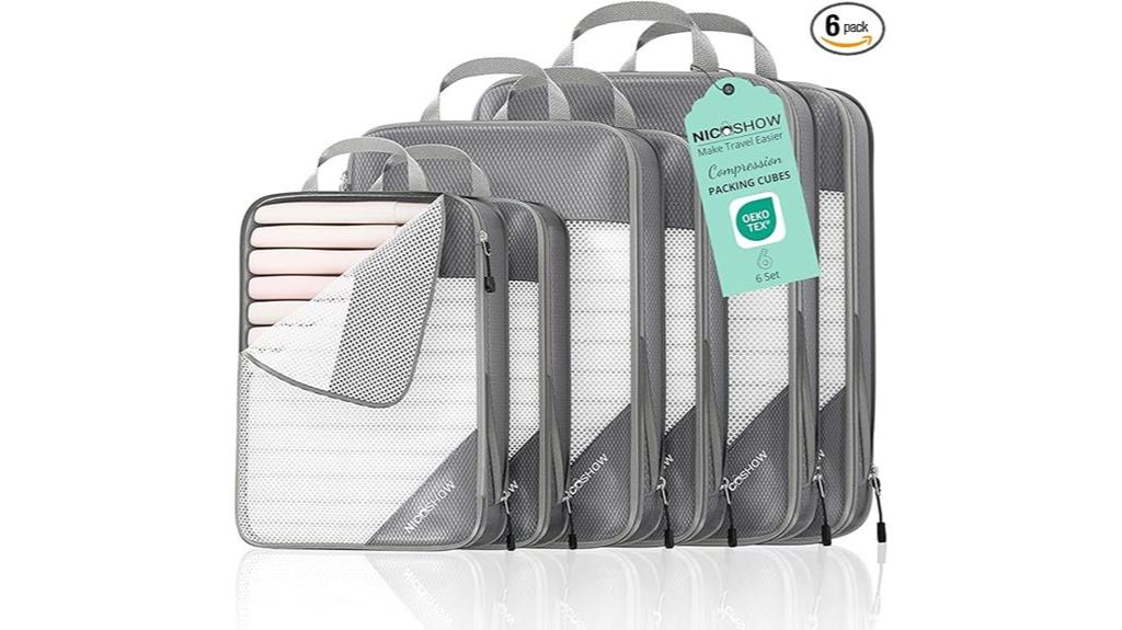 six piece travel organizers