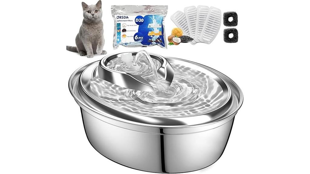 stainless steel cat fountain