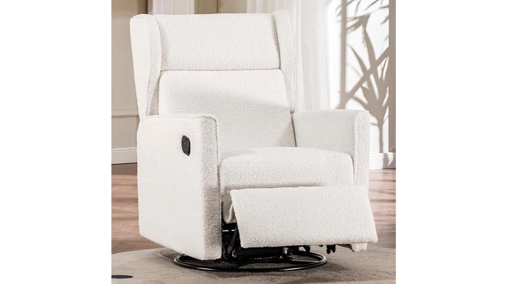teddy upholstered swivel recliner