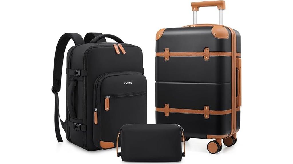three piece spinner luggage set