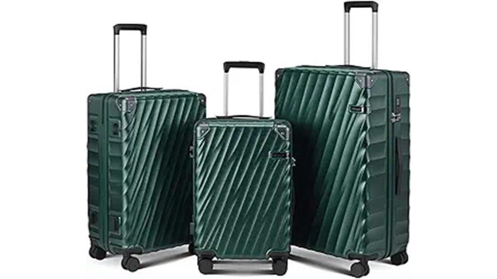 three piece spinner luggage