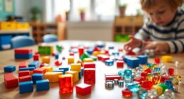 use familiar math manipulatives
