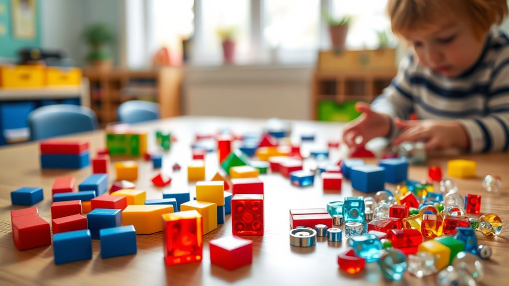 use familiar math manipulatives