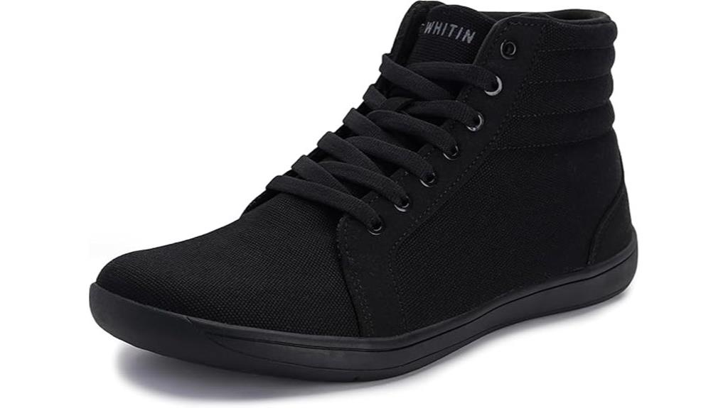 wide hi top barefoot sneakers