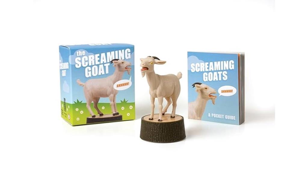 goat screaming book figurine