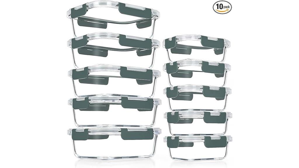 ten pack glass food containers