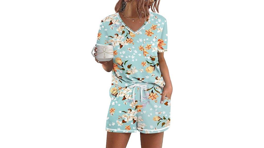 women s short sleeve pajama set
