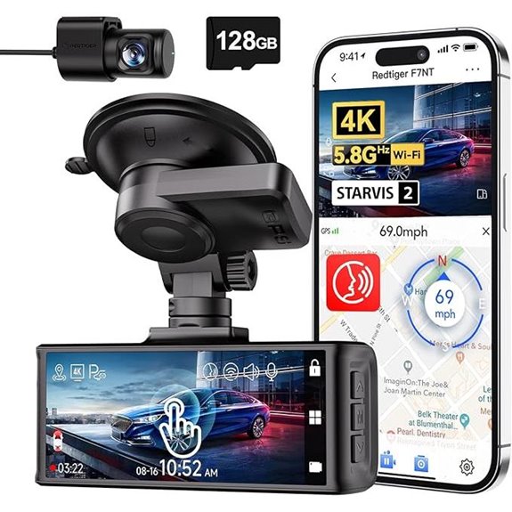 REDTIGER 4K Dash Cam with WiFi and GPS