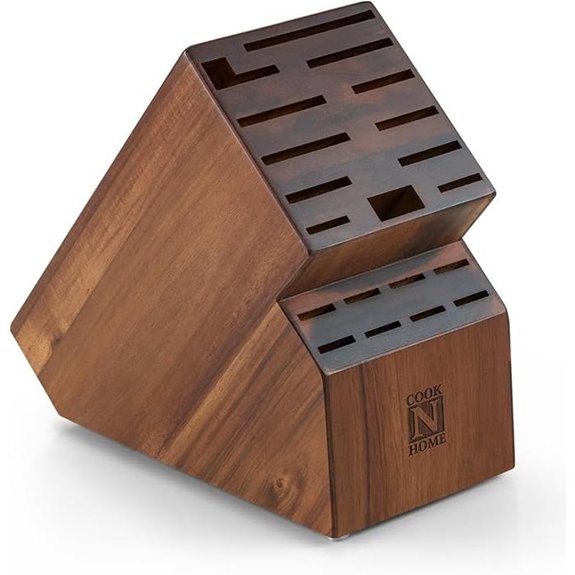 Cook N Home Acacia Wood Knife Block with 20 Slots