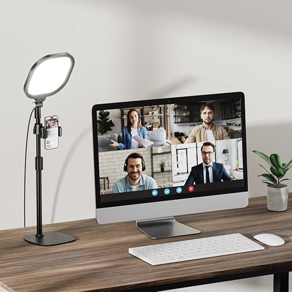 Adjustable Desk Ring Light for Video Calls