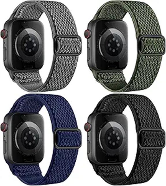 4 Pack Braided Nylon Bands for Apple Watch