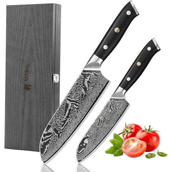 Wakoli Nitoko 2-Piece Damascus Kitchen Knife Set