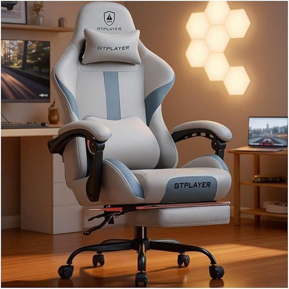 GTPLAYER Gaming Chair with Footrest & Lumbar Support