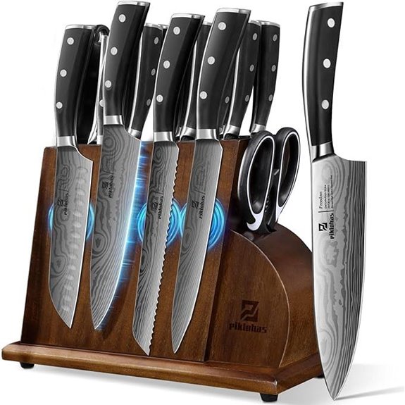 17-Piece German Carbon Steel Knife Set with Magnetic Block