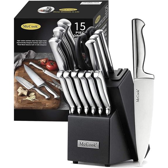 McCook German Stainless Steel Knife Block Sets