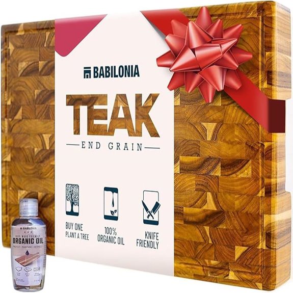 Teak Cutting Board 19.7x12.2 Heavy Duty End Grain