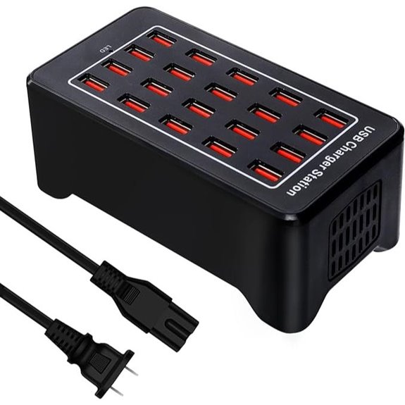 20-Port 100W USB Charging Station for Devices