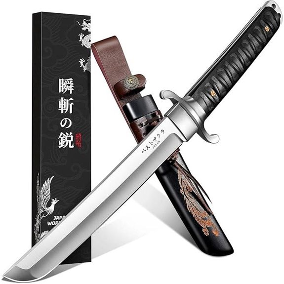 Japanese Fixed Blade Tanto Knife with Sheath