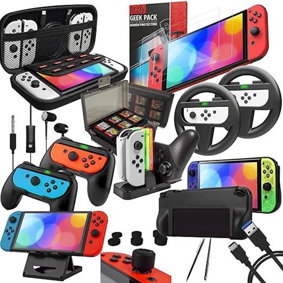 Orzly Nintendo Switch Accessory Bundle Jet Black