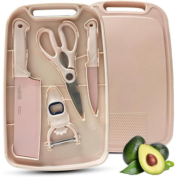 Travel Cutting Board & Knife Set (Pink)