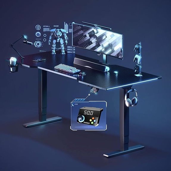 FLEXISPOT CyberX RGB LED Gaming Standing Desk