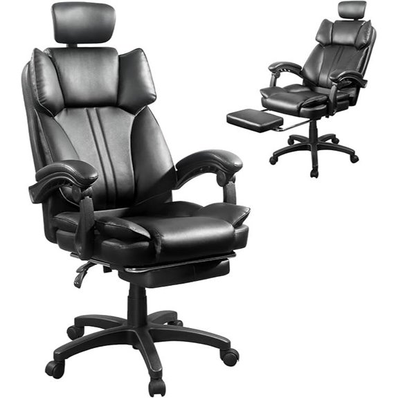 Heavy Duty Ergonomic Office Chair with Footrest