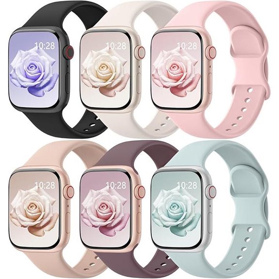6 Pack Silicone Sport Bands for Apple Watch Series