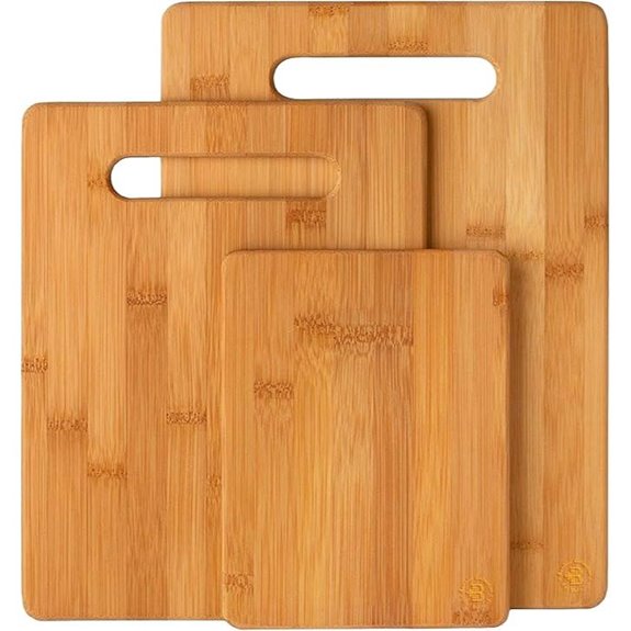 Bamboo Cutting Boards Set (3 Pieces) Food Prep