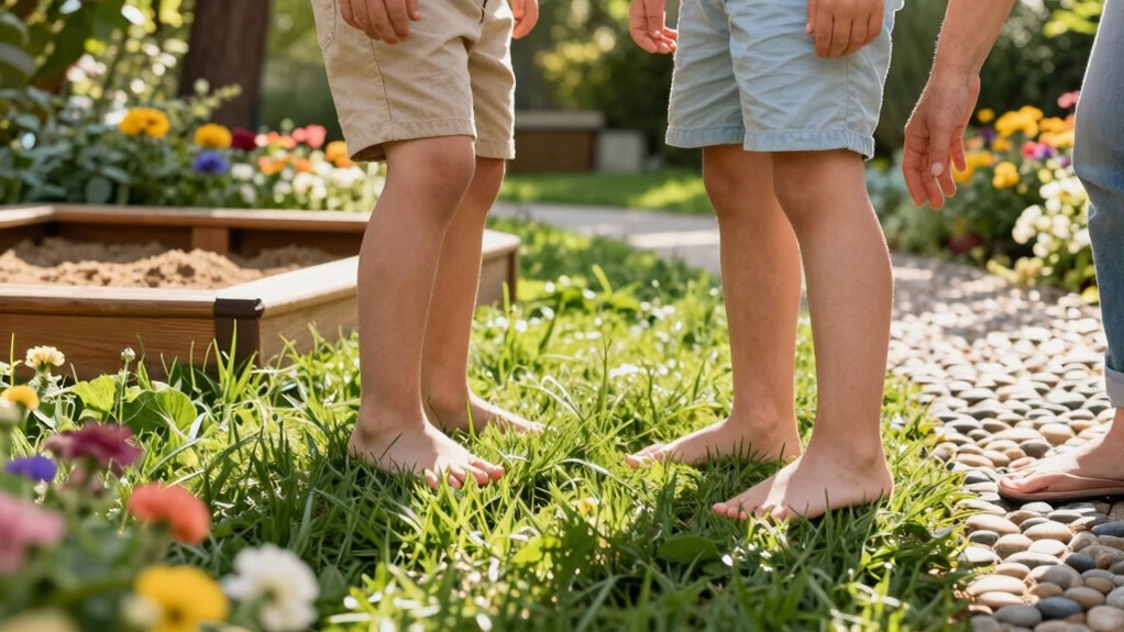 barefoot outdoor sensory exploration