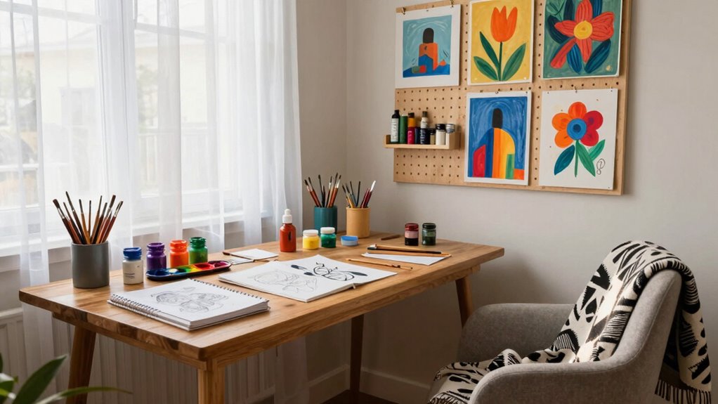 organized creative art space