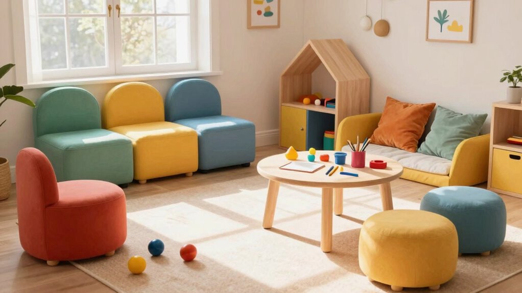 playroom furniture affects toy use